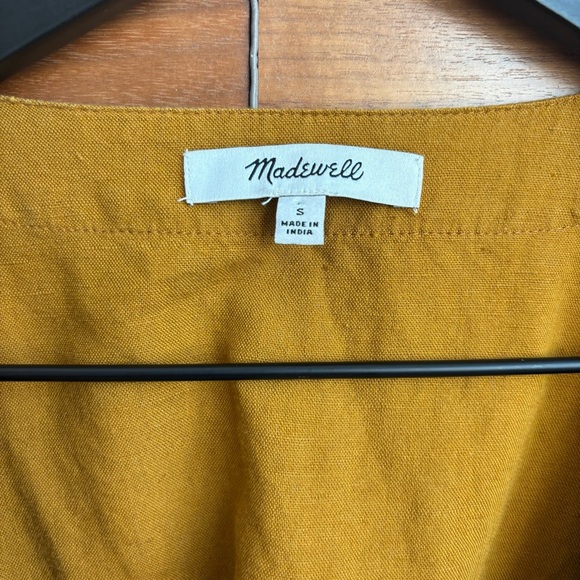 Madewell Linen-Blend Ruffle-Sleeve Wrap Midi Dress, Size S - Picture 10 of 16